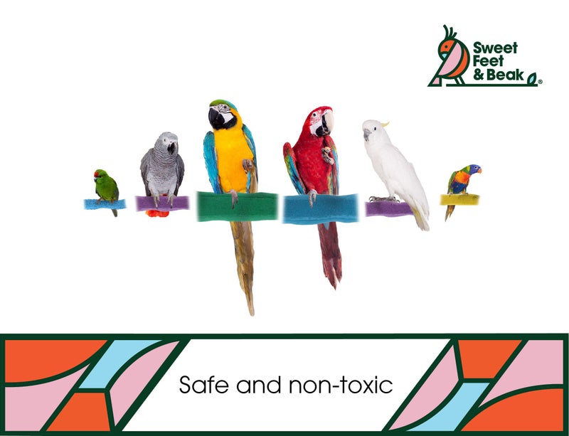 Sweet Feet and Beak Comfort Grip Safety Perch for Bird Cages - Pedicure Perch for Birds to Keep Nails and Beaks in Top Condition - Safe Easy to Install Bird Cage Accessories - M 8.5" - Image 5
